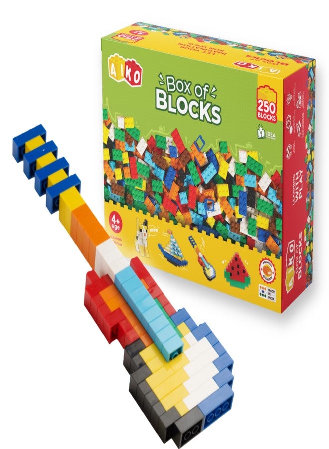 AIKO | 250 Piece Box of Blocks | Plastic Building Blocks Toy for Kids 4+ | Creative Construction Set with Idea Booklet | Educational STEM Gift, ABS Bricks - Image 1